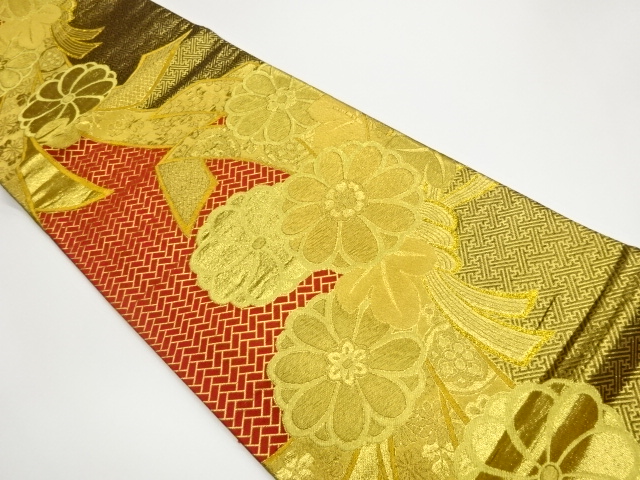 JAPANESE FUKURO OBI / WOVEN FLOWERS